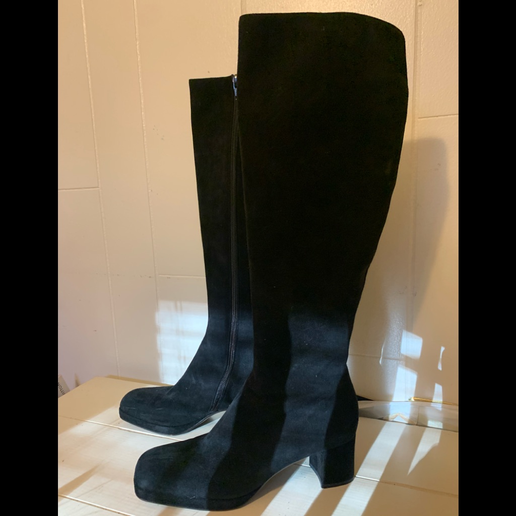 Bruno Magli Black Suede Knee Boots